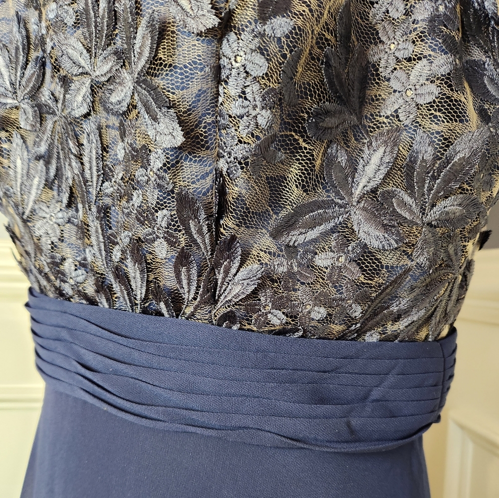Navy Cocktail Dress sz 10 - Picture 6 of 16